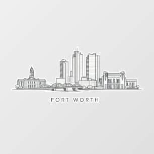 Autocollant Pour Fenêtre Ligne artistique minimaliste de la skyline de Fort