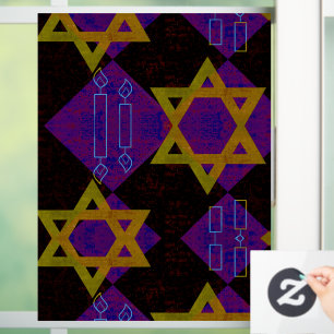 Autocollant Pour Fenêtre L'image à thème Hanukkah de SlipperyJoe's jaune do