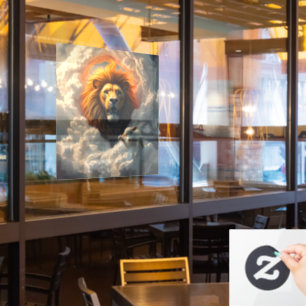 Autocollant Pour Fenêtre Lion et agneau clouer la fenêtre