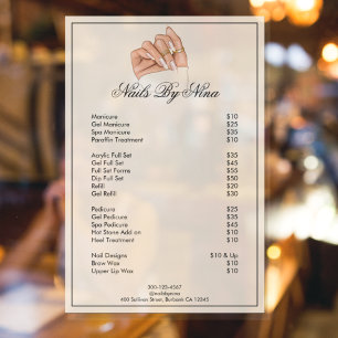 Autocollant Pour Fenêtre Liste de Prix des Services de Manucure Modern Nail