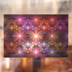 Autocollant Pour Fenêtre Lit De Fleurs Coloré brillant Abstrait Fractage Ar