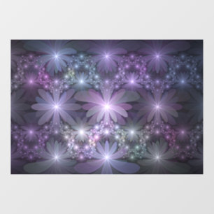 Autocollant Pour Fenêtre Lit de fleurs tendance brillant art fractal abstra