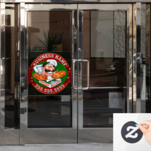 Autocollant Pour Fenêtre Livraison de pizza Pizzeria Business Personnalisab