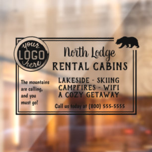 Autocollant Pour Fenêtre Location de vacances cabine Logo personnalisé Pub