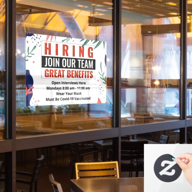 Autocollant Pour Fenêtre Location Rejoignez notre équipe Aide Recherchée pe (Fenêtre du restaurant)