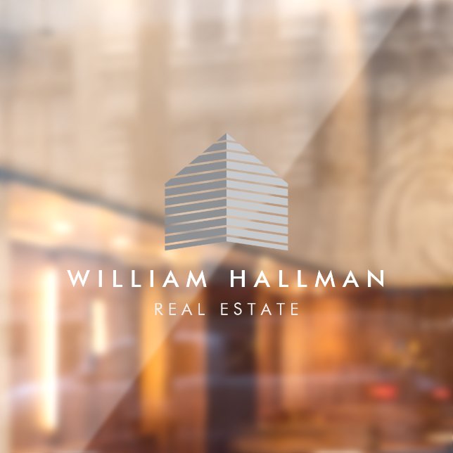 Autocollant Pour Fenêtre Logo Abstrait Accueil Gris/Blanc (Feuille 2)