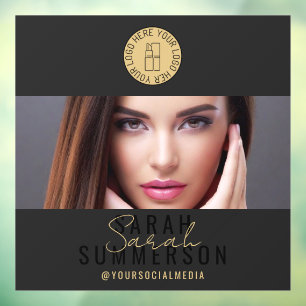 Autocollant Pour Fenêtre Logo Black Gold Réseaux Sociaux Studio de Maquilla