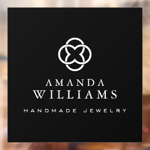 Autocollant Pour Fenêtre Logo Clover Moderne Boutique Luxe Noir