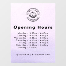 Logo d'affaires élégant et heures d'ouverture Bleu