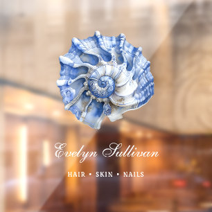Autocollant Pour Fenêtre Logo de coquillages bleus griffage de la fenêtre