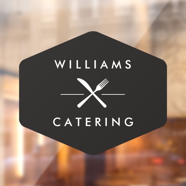 Autocollant Pour Fenêtre Logo de couteau à fourche croisée rustique (Feuille 2)