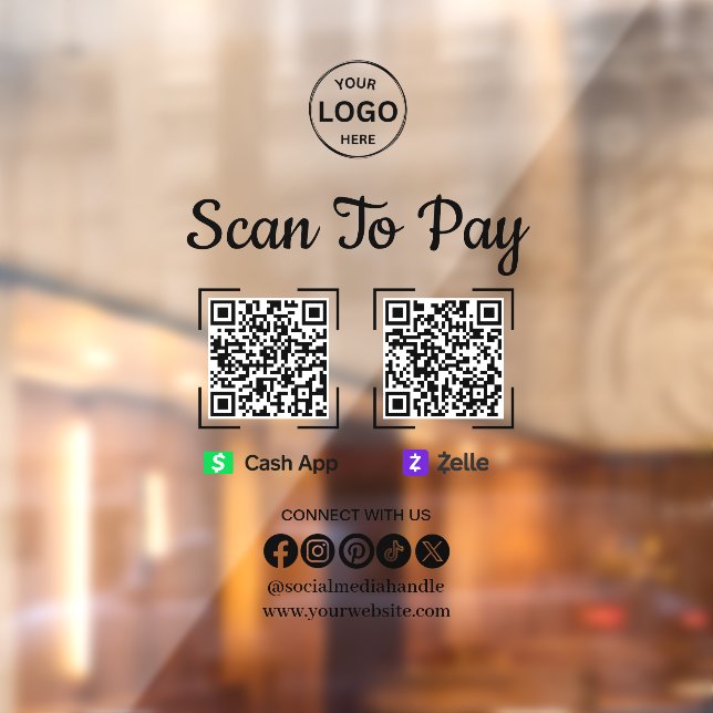 Autocollant Pour Fenêtre Logo de l'application de paiement QR Code pour Pay (Feuille 2)