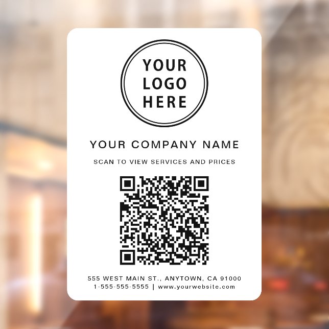 Autocollant Pour Fenêtre Logo de l'entreprise Créez votre code QR (Feuille 2)