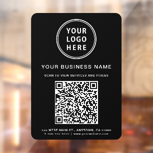 Autocollant Pour Fenêtre Logo de l'entreprise Créez votre code QR noir