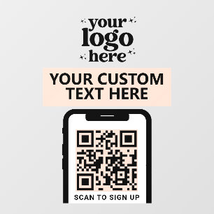 Autocollant Pour Fenêtre Logo de l'entreprise de code QR Moderne Minimalist