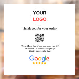 Autocollant Pour Fenêtre logo de l'entreprise de l'avis Google Scan QR avis