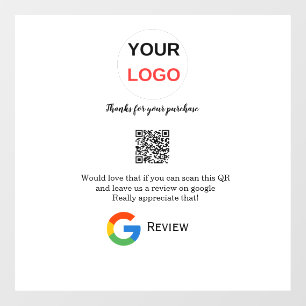 Autocollant Pour Fenêtre logo de l'entreprise de révision Google Scan QR re