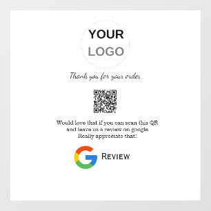 Autocollant Pour Fenêtre logo de l'entreprise de revue Google Scan QR revie