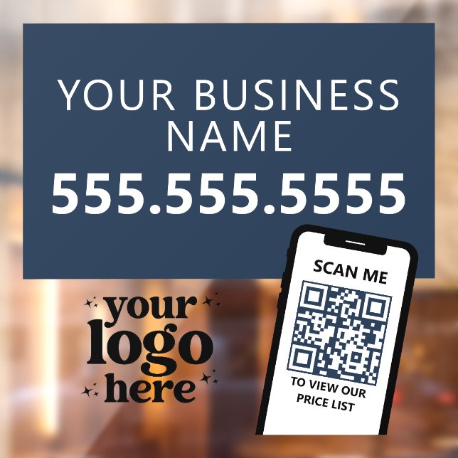 Autocollant Pour Fenêtre Logo de l'entreprise en code QR Moderne Minimalist (Feuille 2)