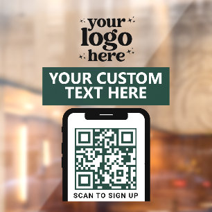 Autocollant Pour Fenêtre Logo de l'entreprise en code QR Moderne Minimalist