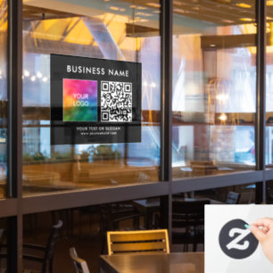 Autocollant Pour Fenêtre Logo de l'entreprise personnalisable Code QR éléga