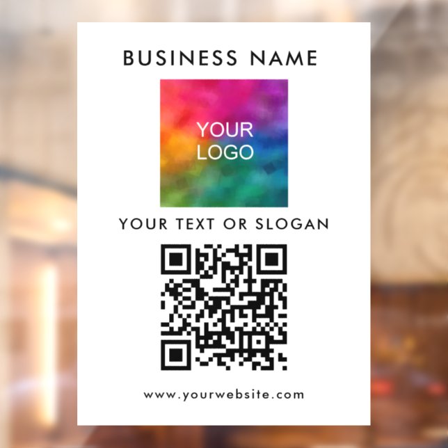 Autocollant Pour Fenêtre Logo de l'entreprise QR Code Moderne Elégant tenda (Feuille 2)