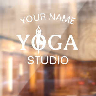 Autocollant Pour Fenêtre Logo de l'entreprise Yoga Studio personnalisé accr