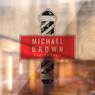 Autocollant Pour Fenêtre logo de poteau d'entreprise de salon de coiffure n