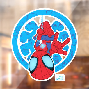Autocollant Pour Fenêtre Logo de Spidey pendu à l'envers - Collage de mécha