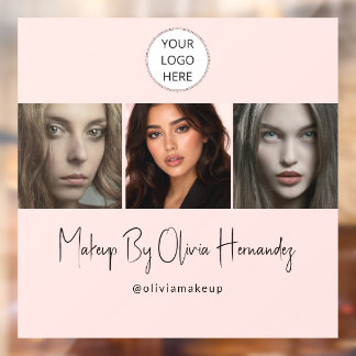 Autocollant Pour Fenêtre Logo de studio de maquillage photo en écriture ros