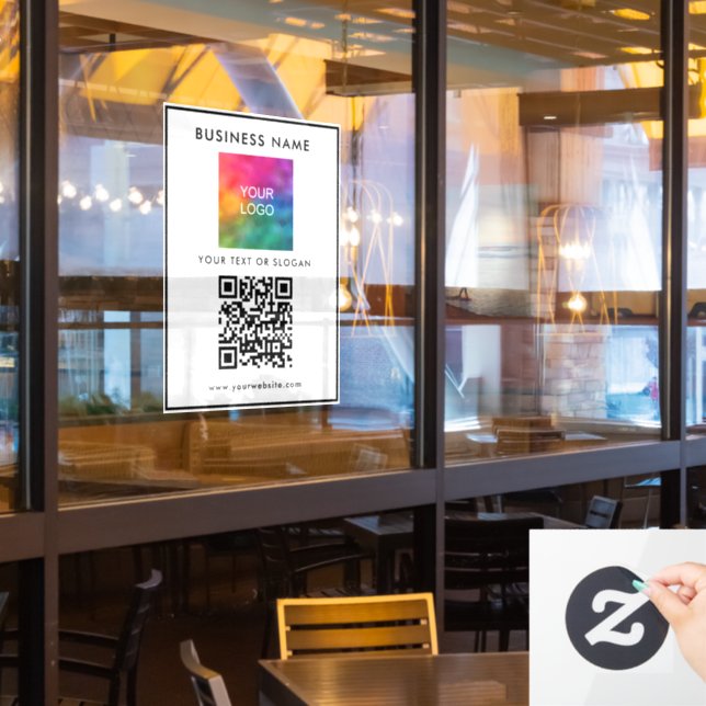 Autocollant Pour Fenêtre Logo d'entreprise Best Modèle moderne Code QR (Fenêtre du restaurant)