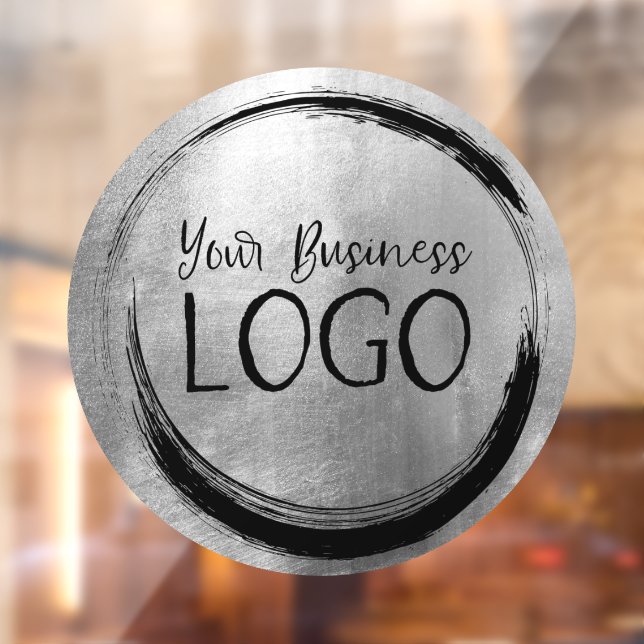 Autocollant Pour Fenêtre Logo d'entreprise Faux Argent Foil Circle (Feuille 2)