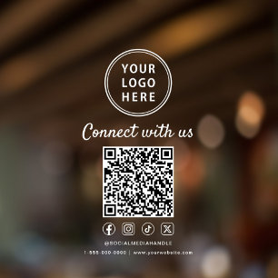 Autocollant Pour Fenêtre Logo d'entreprise lettrage blanc Créez votre code 