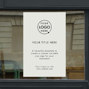 Autocollant Pour Fenêtre Logo d'entreprise   Moderne Minimaliste Gris Promo