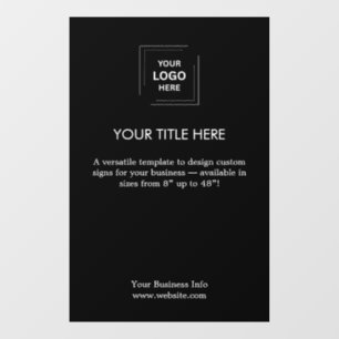 Autocollant Pour Fenêtre Logo d'entreprise   Promotionnel Noir Moderne 