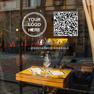 Autocollant Pour Fenêtre Logo d'entreprise Réseaux Sociaux Créez votre code