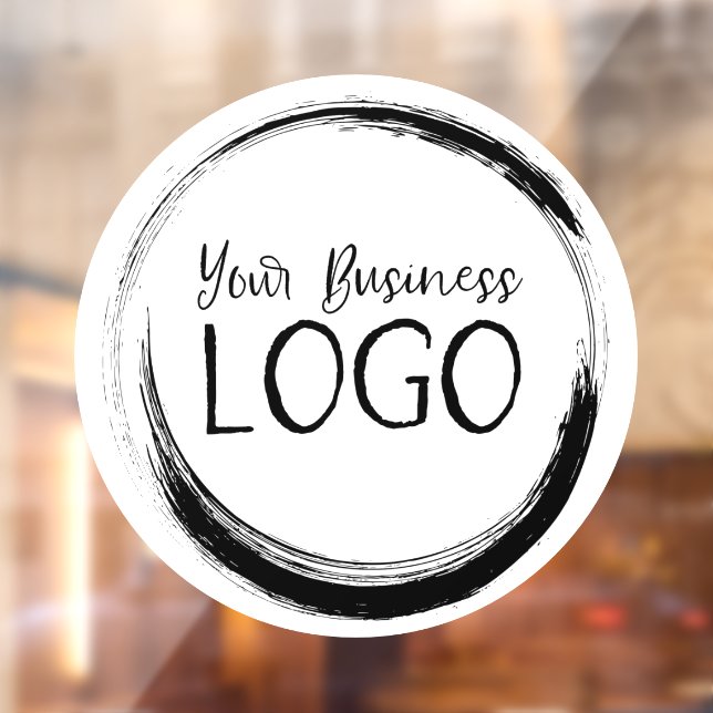 Autocollant Pour Fenêtre Logo d'entreprise sur cercle blanc (Feuille 2)