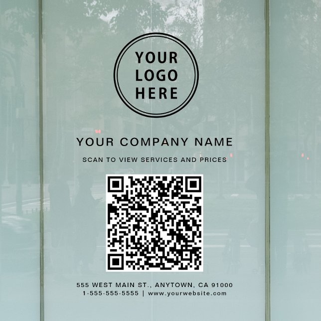 Autocollant Pour Fenêtre Logo du code QR d'entreprise (Créateur téléchargé)