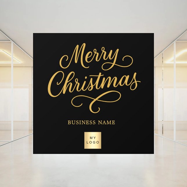 Autocollant Pour Fenêtre logo entreprise or noir de Noël (Créateur téléchargé)