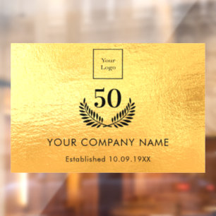 Autocollant Pour Fenêtre Logo Gold années d'activité