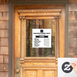 Autocollant Pour Fenêtre Logo Heures d'ouverture