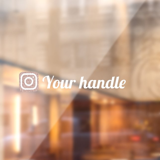Autocollant Pour Fenêtre Logo Instagram personnalisable poignée Rose Gold (Feuille 2)