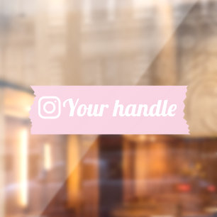 Autocollant Pour Fenêtre Logo Instagram personnalisable Rose Moderne Minima