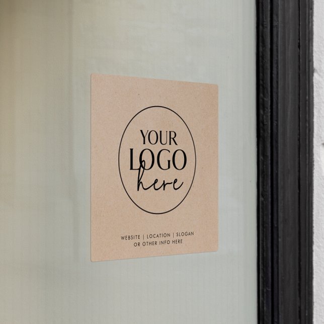 Autocollant Pour Fenêtre Logo personnalisé Chic Faux Kraft Entreprise (Créateur téléchargé)