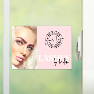Autocollant Pour Fenêtre Logo Photo Rose Cils