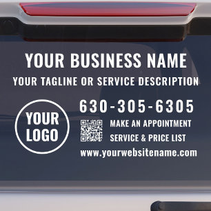 Autocollant Pour Fenêtre Logo professionnel moderne Nom d'entreprise QR Cod