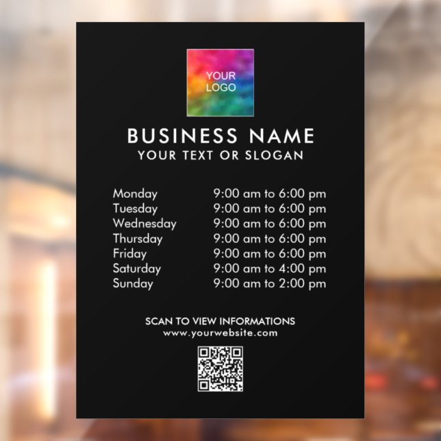 Autocollant Pour Fenêtre Logo professionnel personnalisé Code QR Modèle mod (Feuille 2)