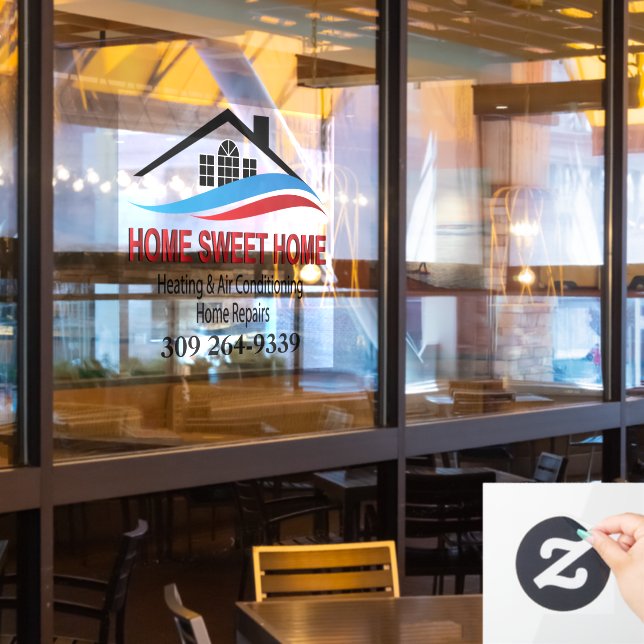 Autocollant Pour Fenêtre Logo Société Publicité (Fenêtre du restaurant)