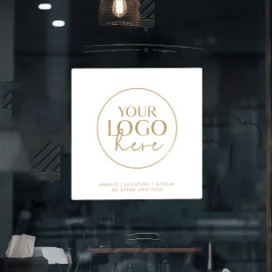 Autocollant Pour Fenêtre Logo sur mesure Chic Typographie Dorée pour Entrep