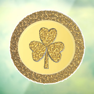 Autocollant Pour Fenêtre Lucky Irish Shamrock Gold Coin